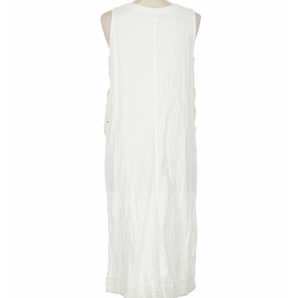 Peck & Peck White Sleeveless Midi Dress with Button Accents - Picture 2 of 9